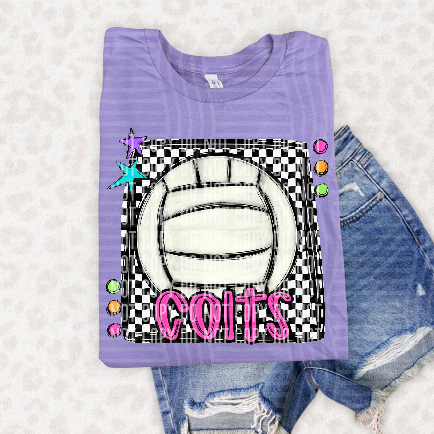 Bright preppy volleyball- (DROPDOWN MASCOT)-DTF&UV