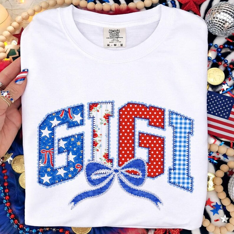 Gigi red white and blue -DTF&UV