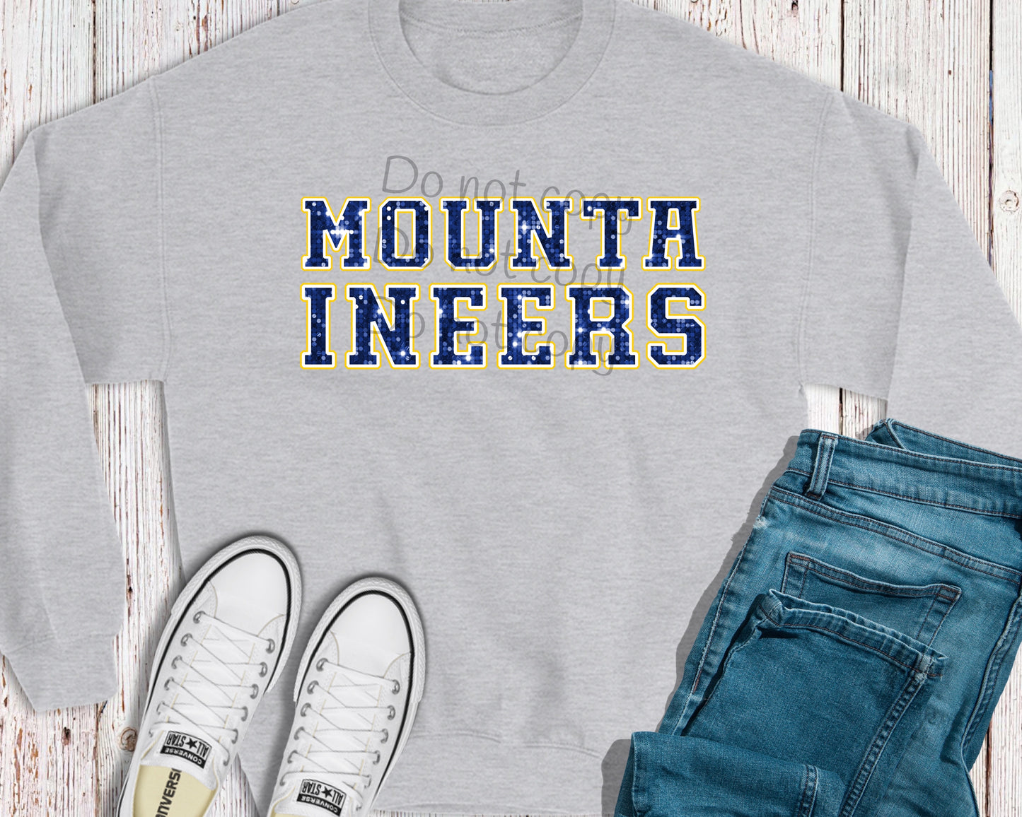 Mountaineers split sequin-DTF