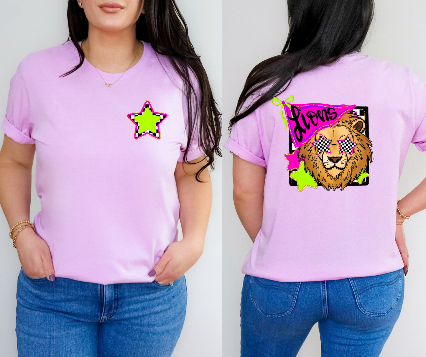 Neon Checkered Mascots(Dropdown)-DTF&UV