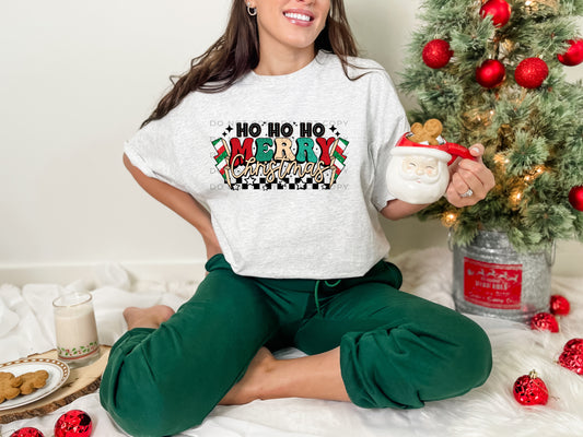 Ho Ho Ho Merry Christmas Lightening Bolt - DTF