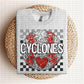 Baseball Mascots Faux Embroidery Checkered Sequins -DTF