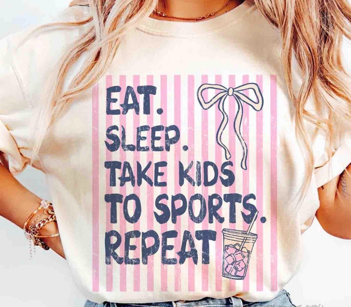Pink and Blue Eat Sleep Sports- DTF&UV
