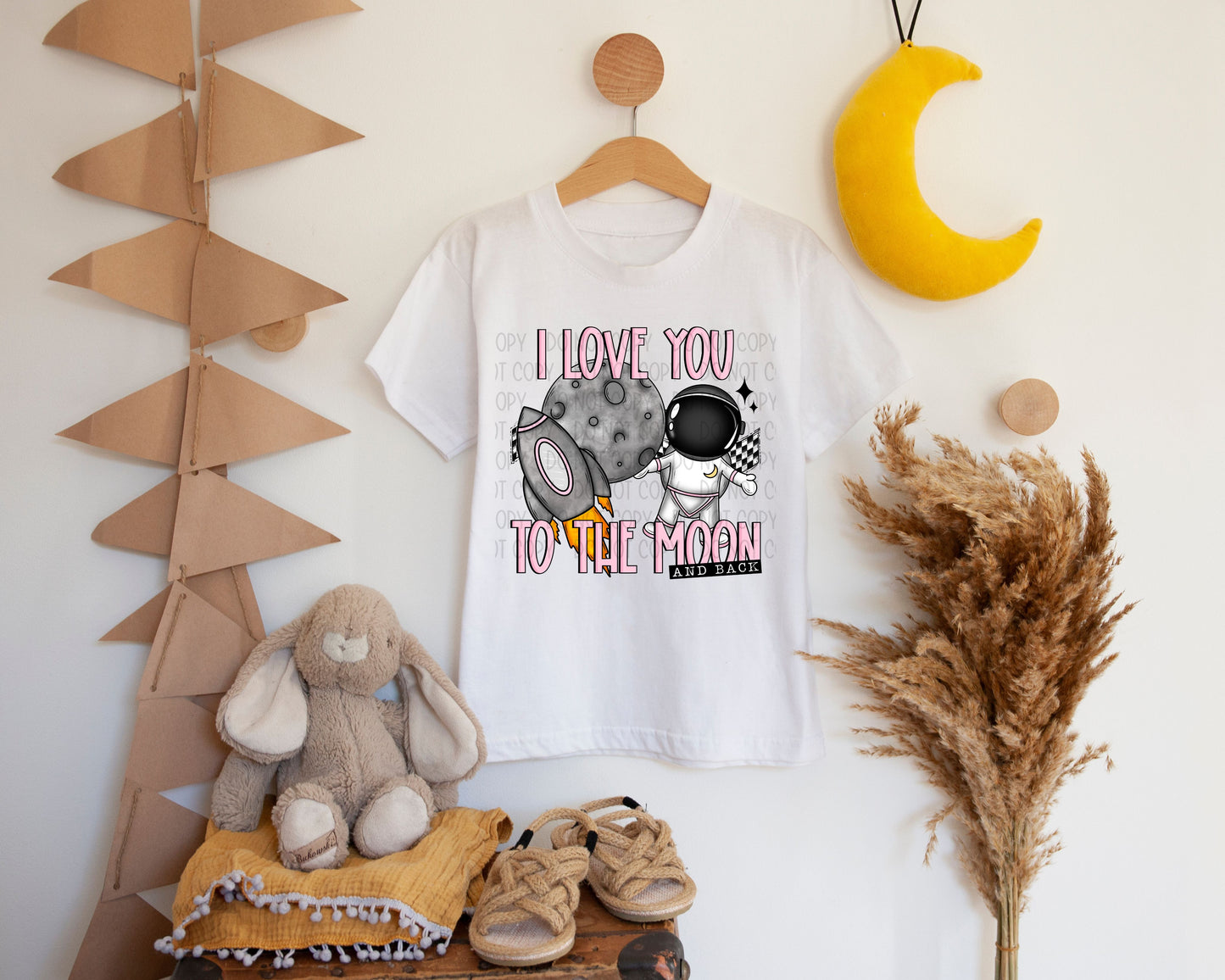 I Love You To The Moon And Back Pink - DTF