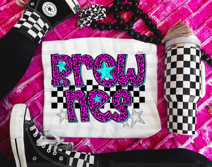 Pink Leopard Neon Mascots (dropdown)-DTF&UV