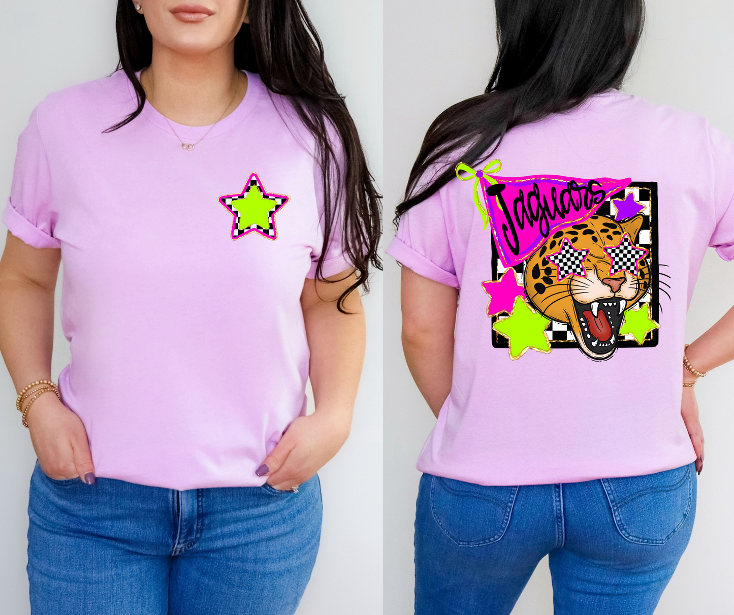 Neon Checkered Mascots(Dropdown)-DTF&UV