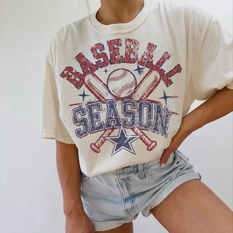 Baseball Season distressed- DTF