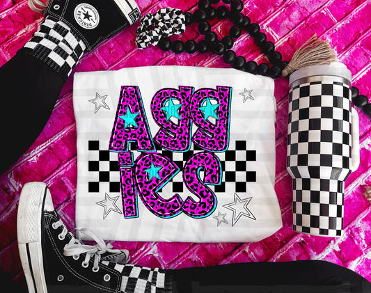 Pink Leopard Neon Mascots (dropdown)-DTF&UV
