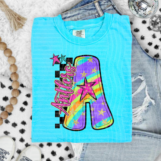 Rainbow Swirl Initials (Dropdown)- DTF&UV