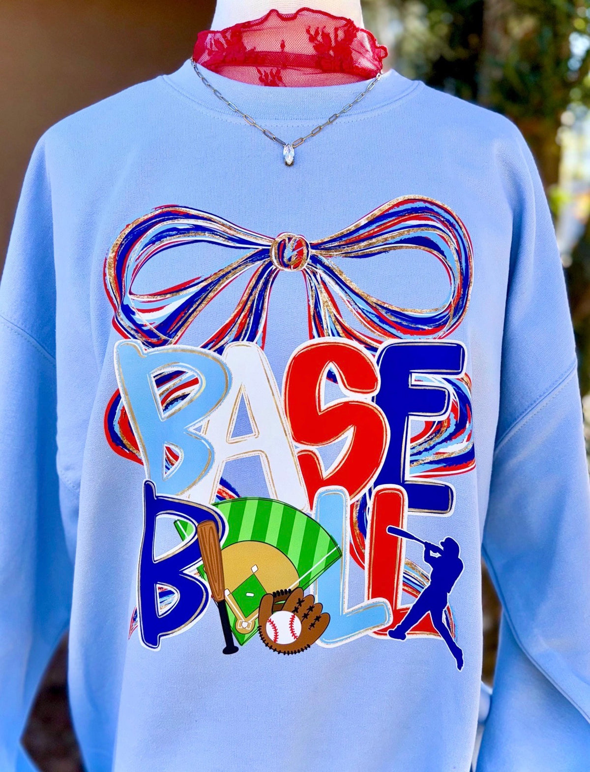 Baseball preppy with bow -DTF&UV