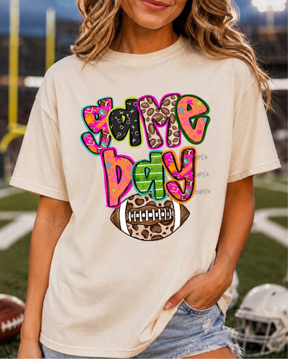 Preppy Game Day leopard football- DTF&UV