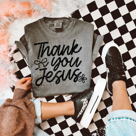Thank you Jesus (BLACK) -DTF&UV