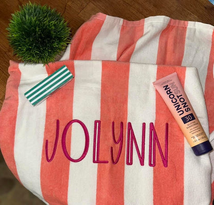 Personalized Embroidered Beach Towels: Embroidered