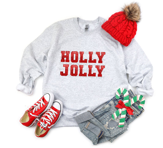Holly Jolly Red Faux Embroidery Sequin -DTF