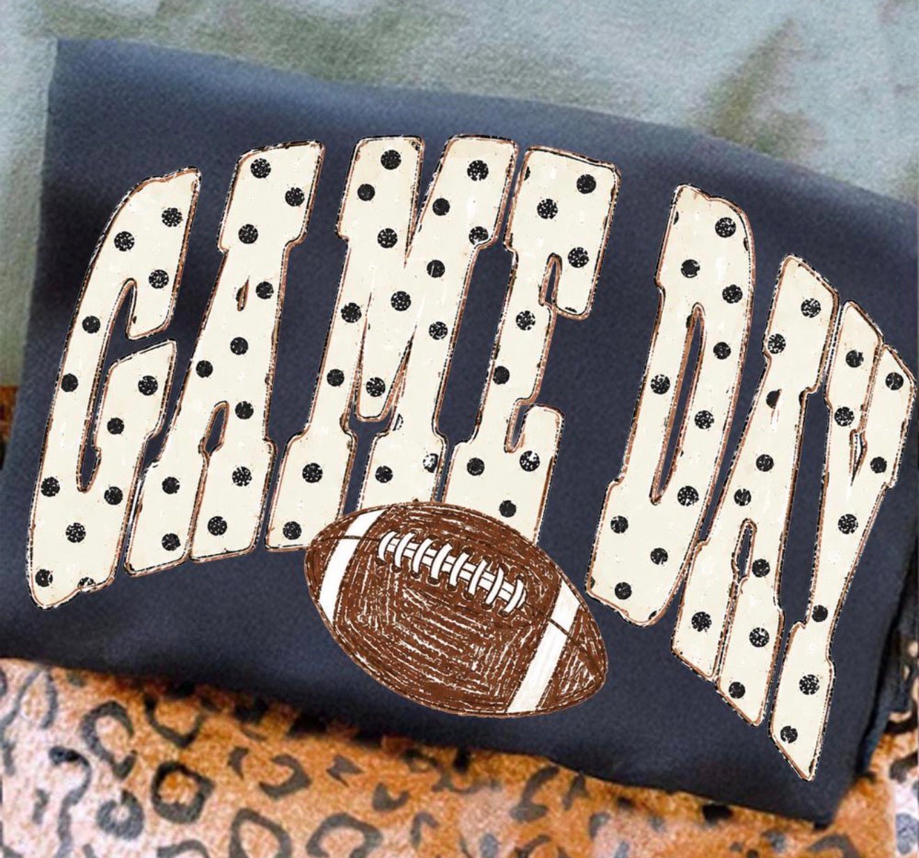 Game Day polka dots with football- DTF&UV