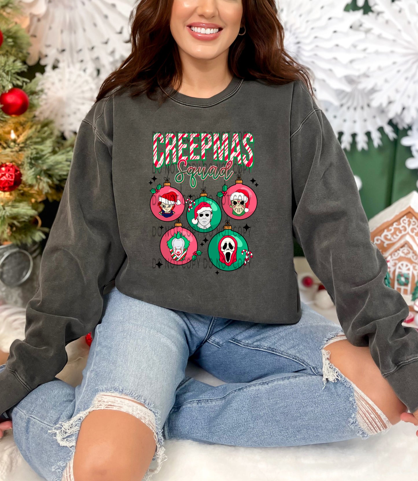 Creepmas Squad Ornaments Blk Stars - DTF