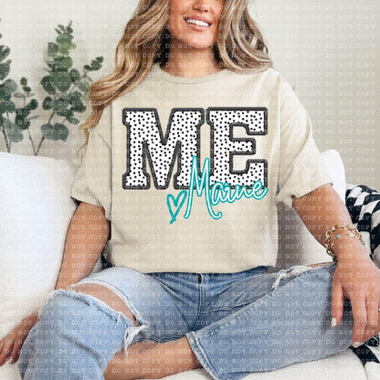 Polka Dotted Faux Embroidery States (ALL STATES)-DTF