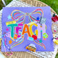 Teach colorful bow -DTF&UV