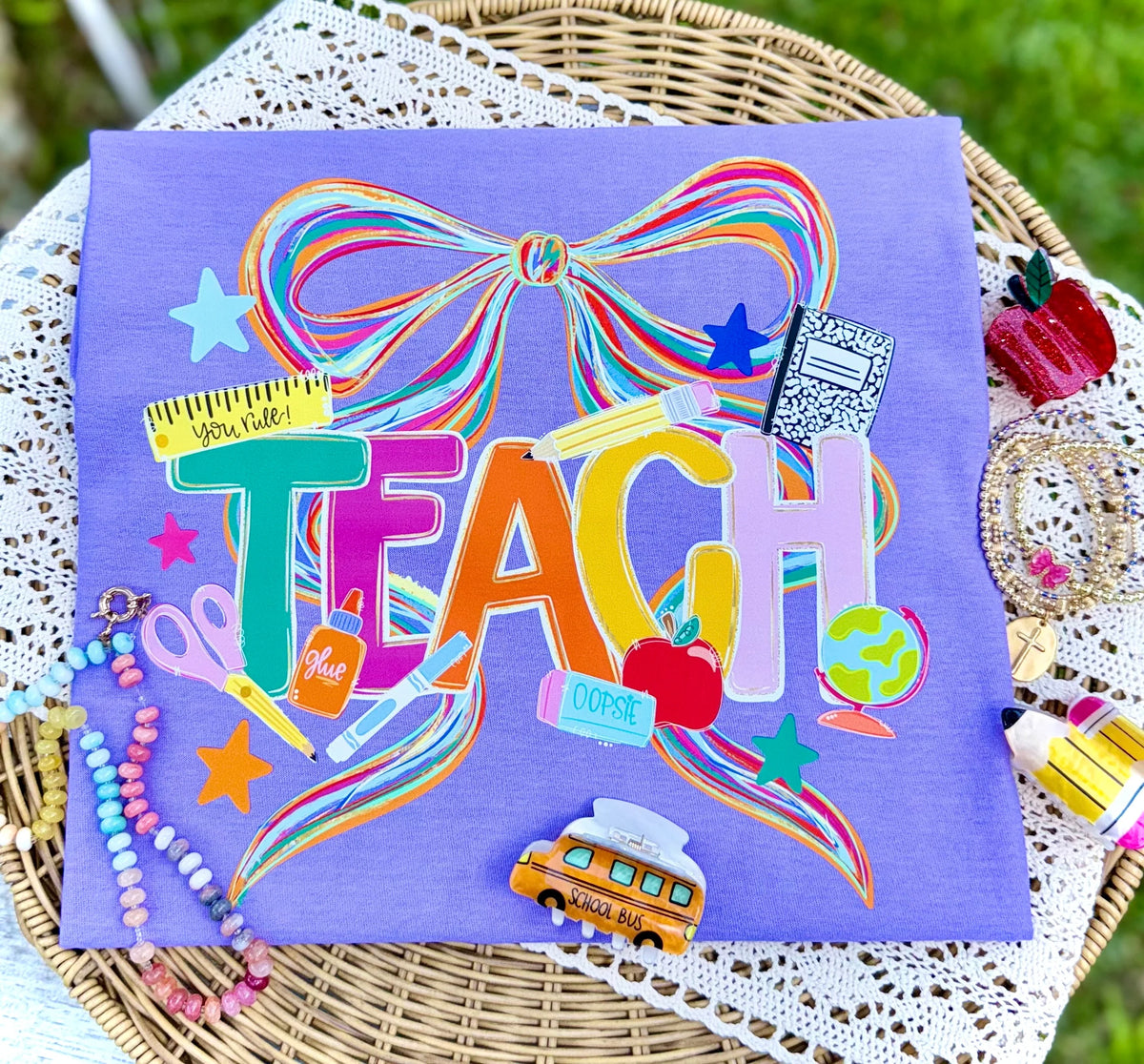 Teach colorful bow -DTF&UV