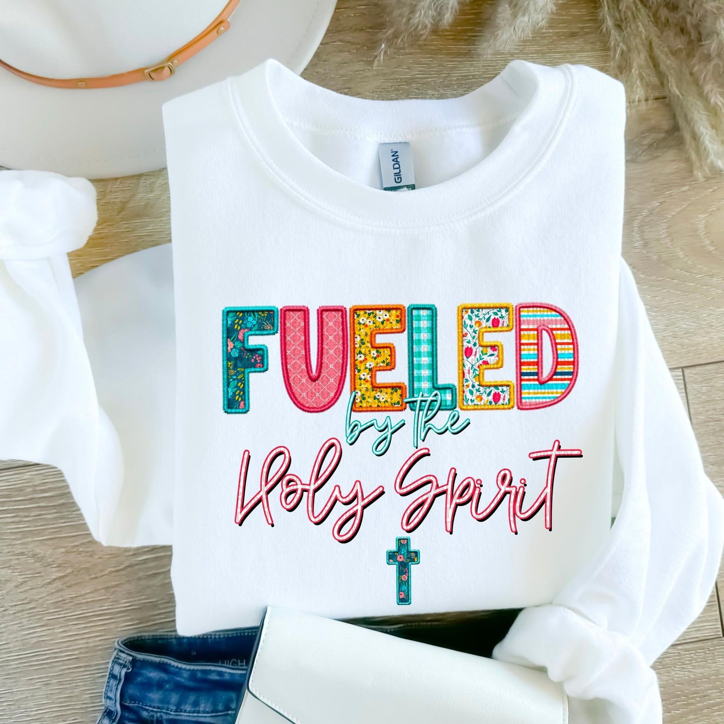 Fueled By The Holy Spirit Faux Embroidery DTF