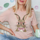 Bunny pink glasses and bow faux embroidery-DTF