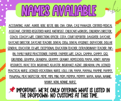 Juneberry brushstroke Names/Occupations(Dropdown)-DTF