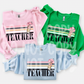 Teacher Pencil Retro Stripe-dtf