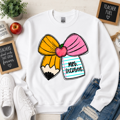 School Pencil Bow CUSTOM -DTF&UV