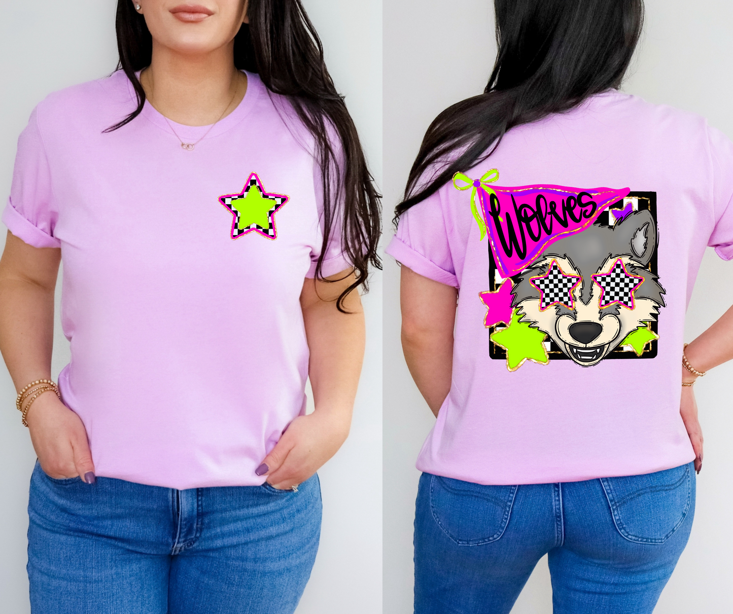 Neon Checkered Mascots(Dropdown)-DTF&UV