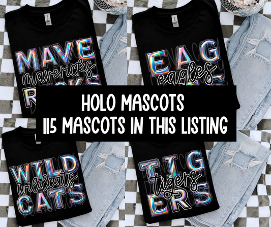 Holo Mascots (ALL 115 MASCOTS in this listing)-DTF