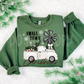 Small town Christmas white truck-DTF