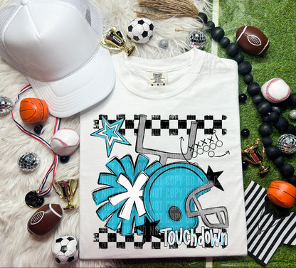 Football Helmet- Pom(Dropdown)- DTF&UV