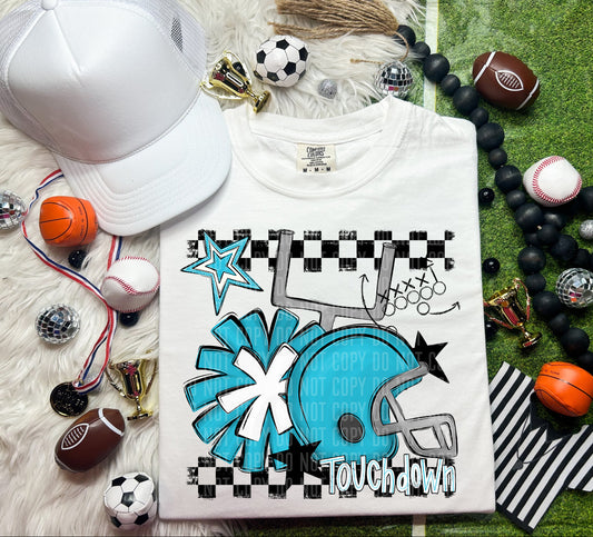 Football Helmet- Pom(Dropdown)- DTF&UV
