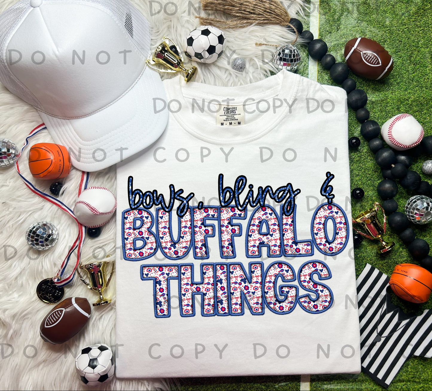 Football  Faux Embroidery(all in drop down) -DTF