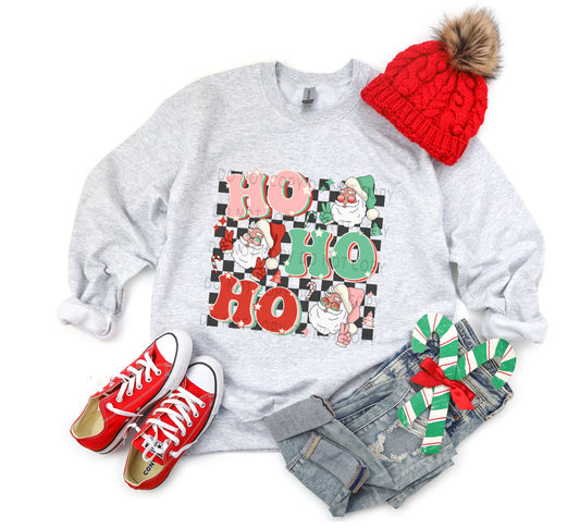 Ho Ho Ho Retro Pastel Checkered - DTF