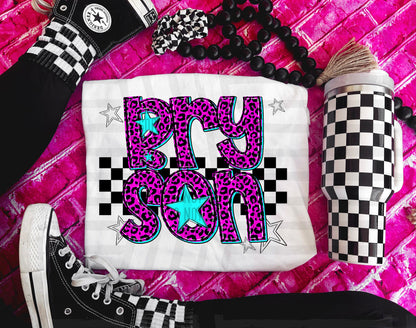 Pink Leopard Neon Mascots (dropdown)-DTF&UV