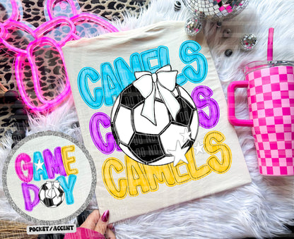 Bright Preppy Soccer(included FRONT AND BACK) DROPDOWN- DTF&UV