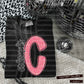 Pink Glitter Leopard Initial or word-CUSTOM: (ANY NAME, ANY MASCOT)-DTF&UV