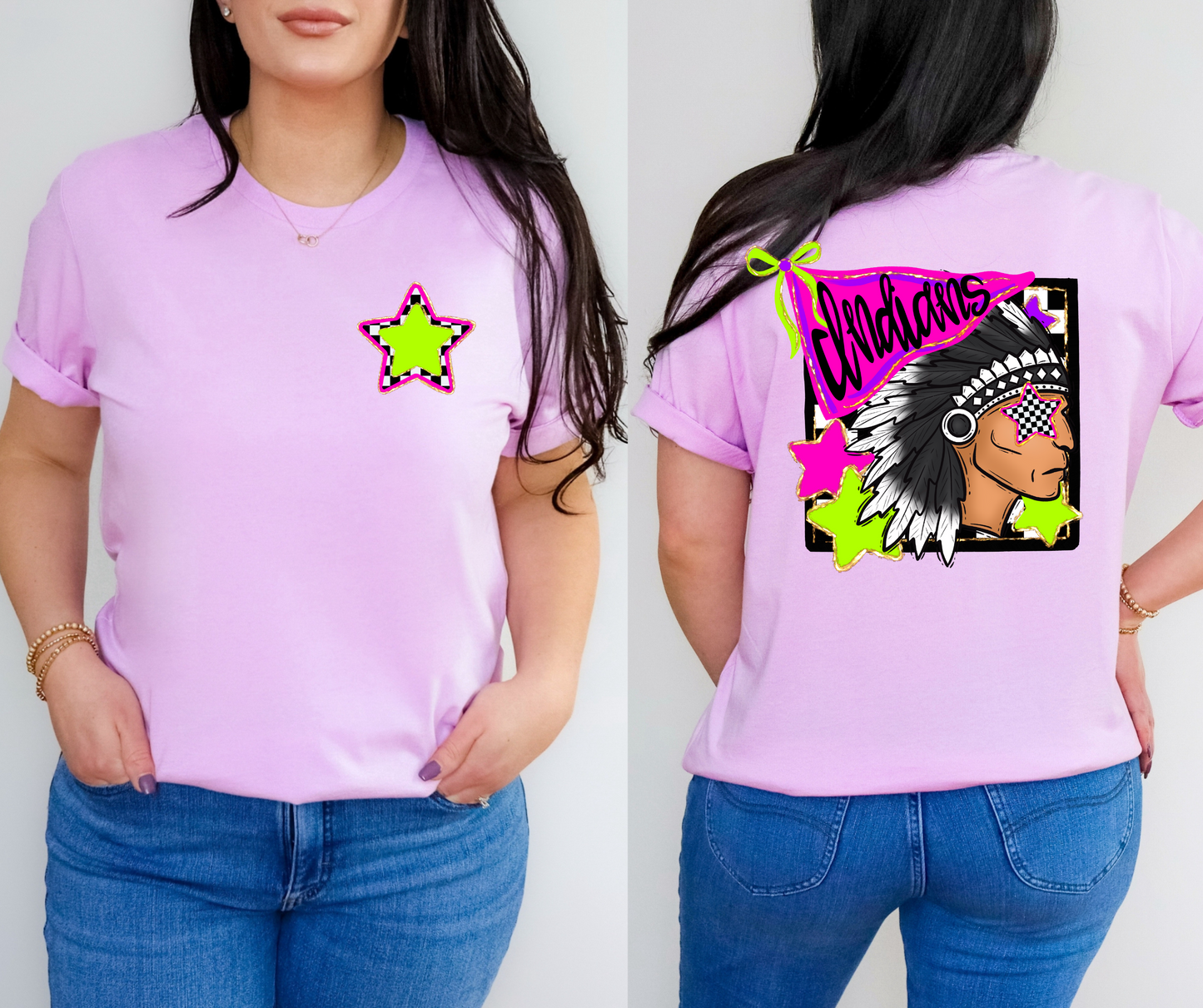 Neon Checkered Mascots(Dropdown)-DTF&UV