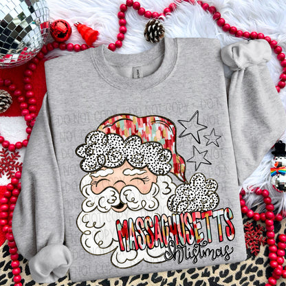 Christmas Santa States brushstroke (dropdown)-DTF