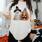 Ghost and Pumpkin faux embroidery-DTF&UV