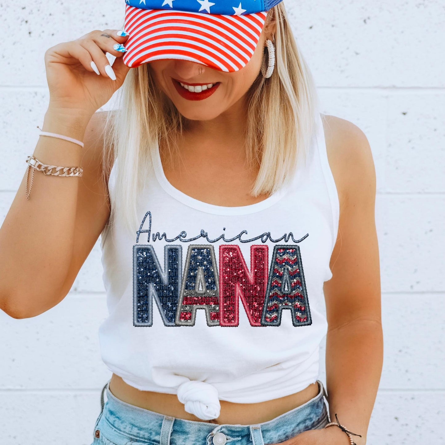 American Nana Faux Embroidery Sequin - DTF