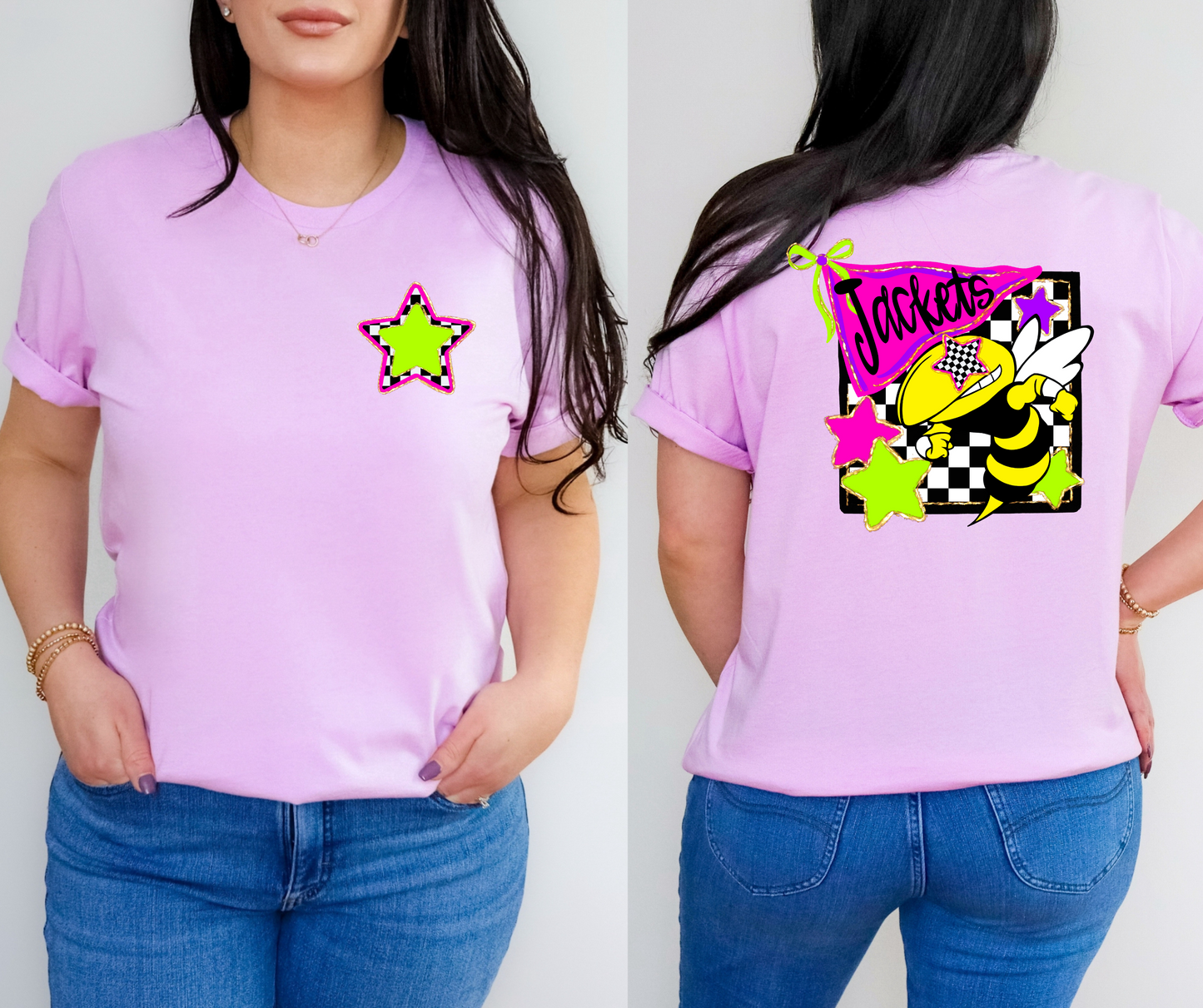 Neon Checkered Mascots(Dropdown)-DTF&UV