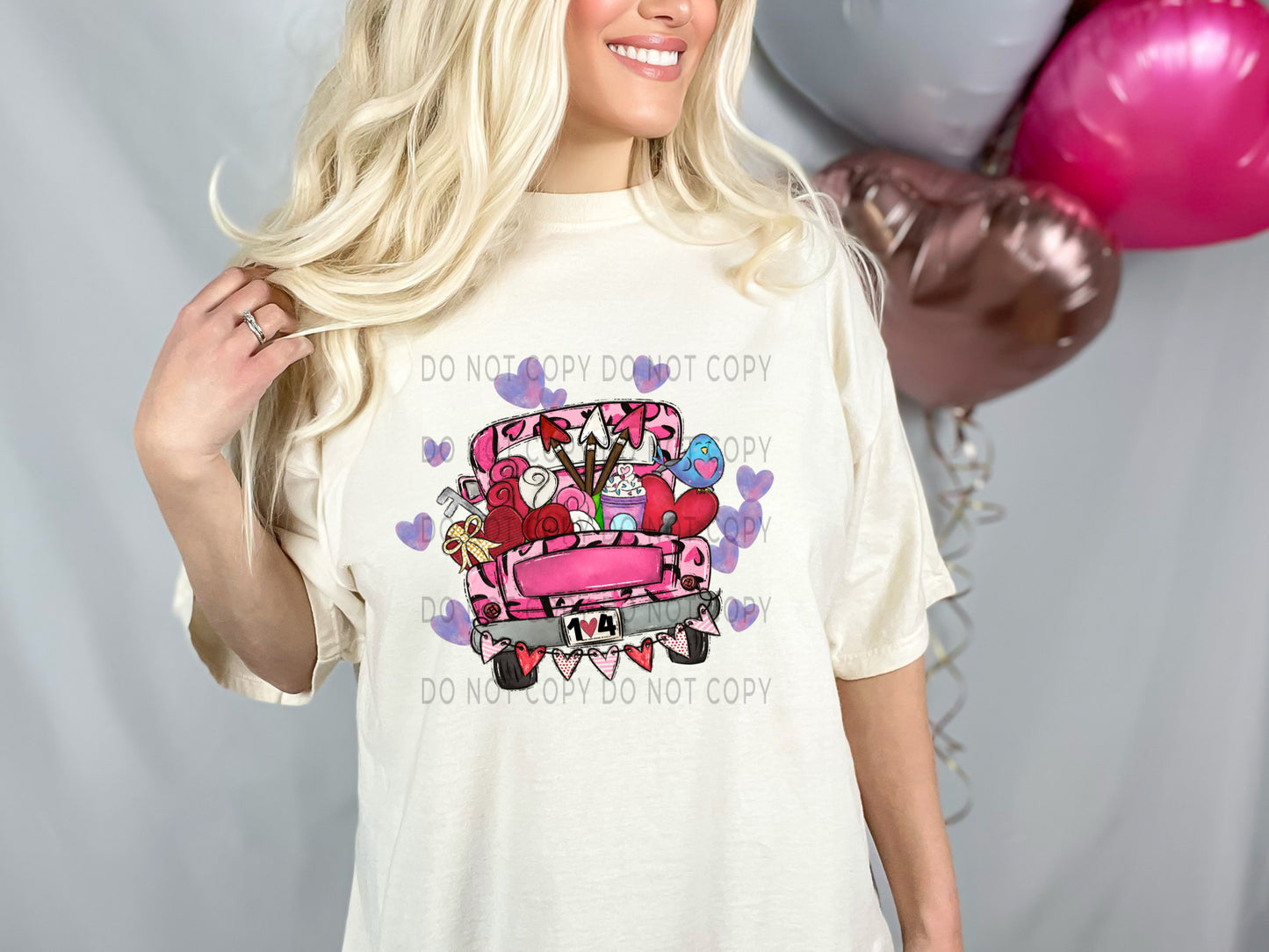 Valentine Truck Pink Leopard DTF