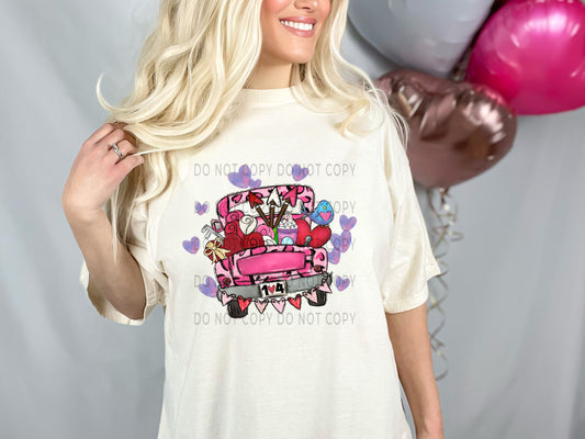 Valentine Truck Pink Leopard DTF