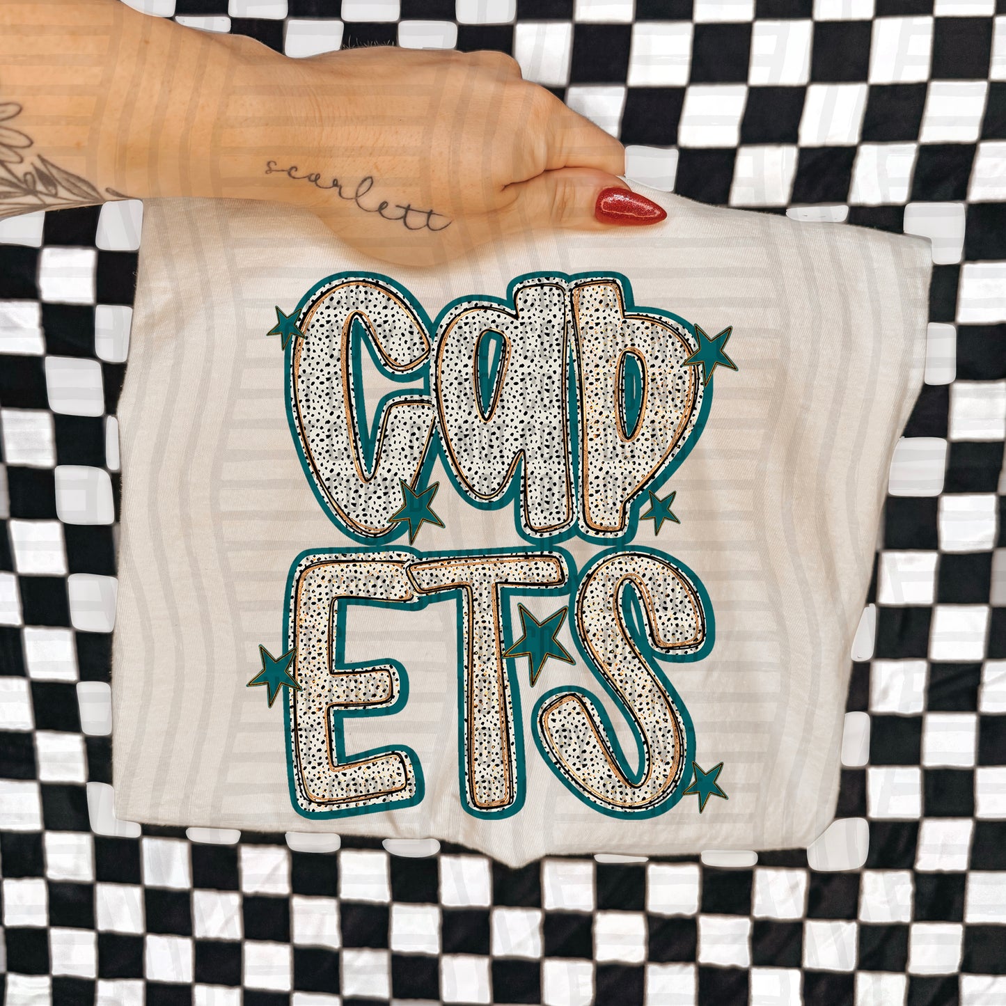 Teal Dotty (DROPDOWN MENU)-DTF&UV