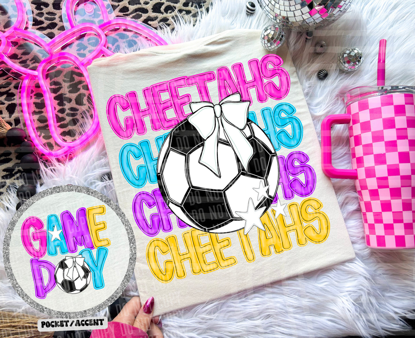 Bright Preppy Soccer(included FRONT AND BACK) DROPDOWN- DTF&UV