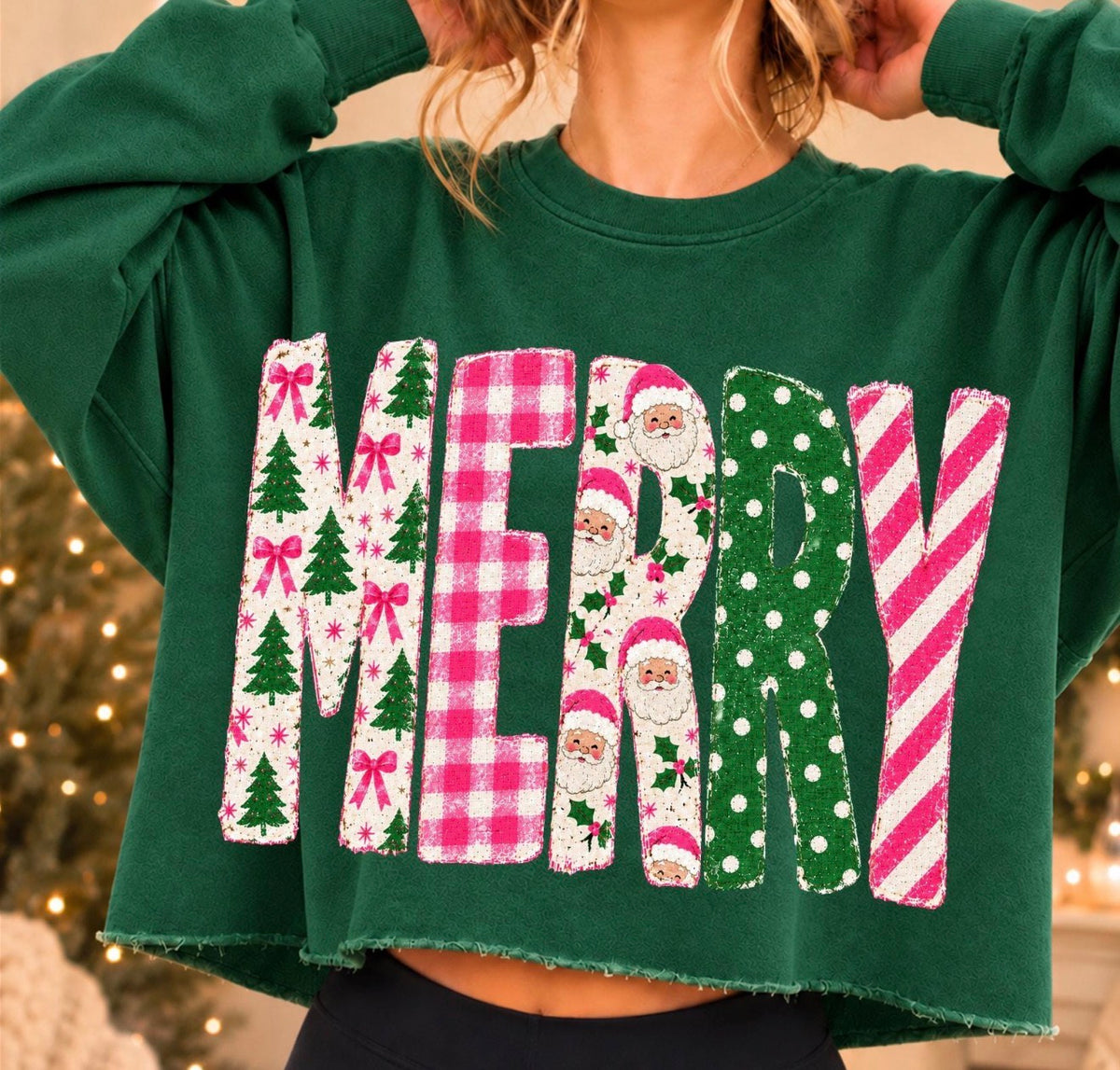 Pink and Green MERRY- DTF&UV