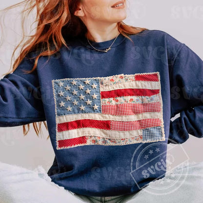 Faux quilted USA-DTF&UV