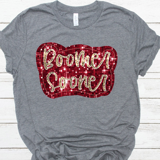 Boomer sooner stacked sequin-DTF